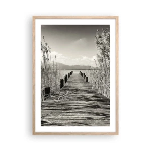 Plakát v rámu světlý dub - V ústraní travin - 50x70 cm