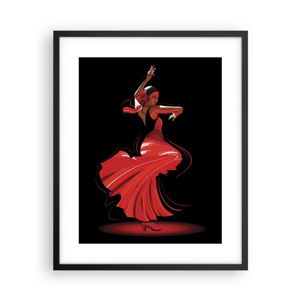 Plakát v černém rámu - Žhavá duše flamenco - 40x50 cm