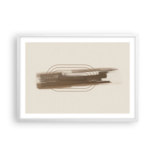 Plakát v bílém rámu - Závan šedi - 70x50 cm