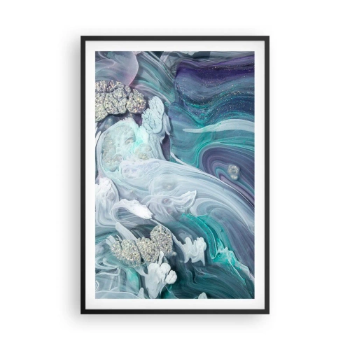 Plakát v černém rámu - Proudy modré - 61x91 cm