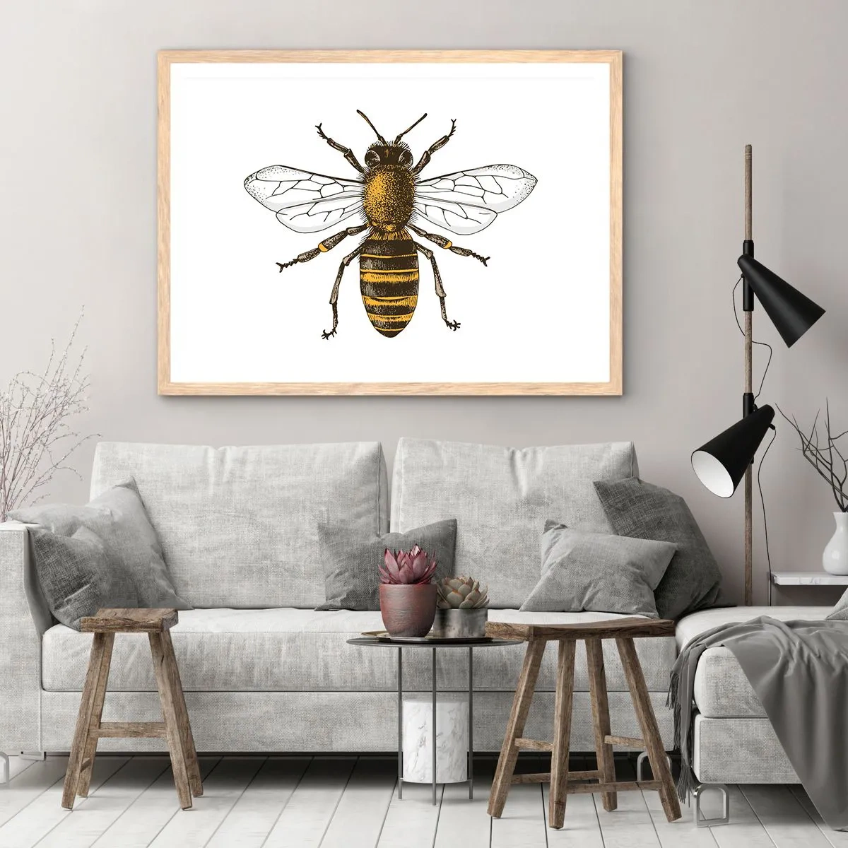 Plakát v rámu světlý dub - Krásná a dobrá - 50x40 cm