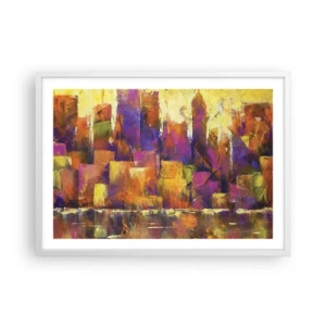 Plakát v bílém rámu - Metropolitní kompozice - 70x50 cm