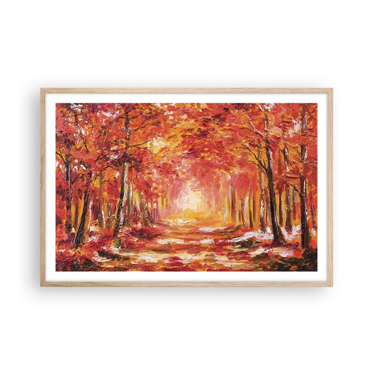 Plakát v rámu světlý dub - Měděný les - 91x61 cm