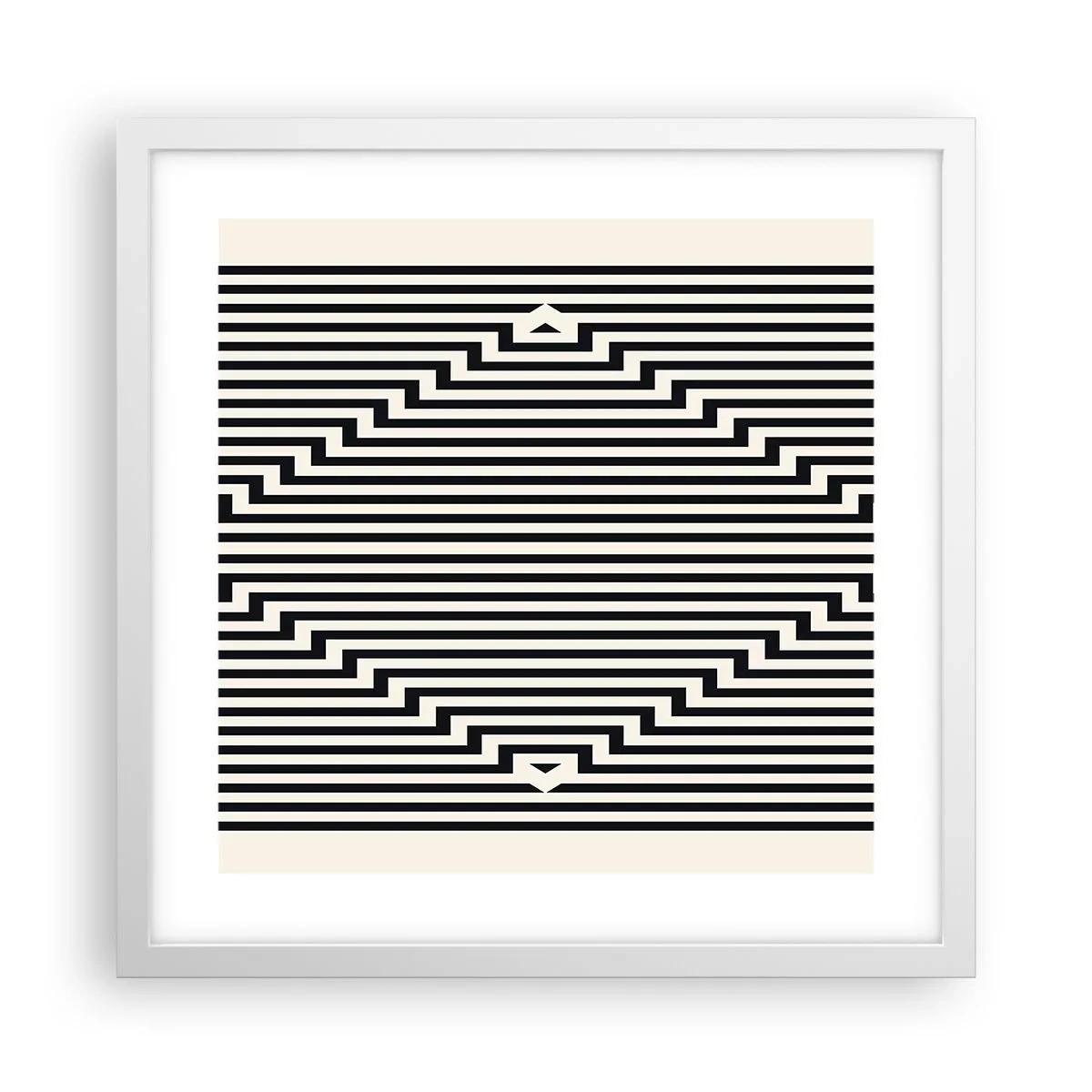 Plakát v bílém rámu - Geometrická iluze - 40x40 cm