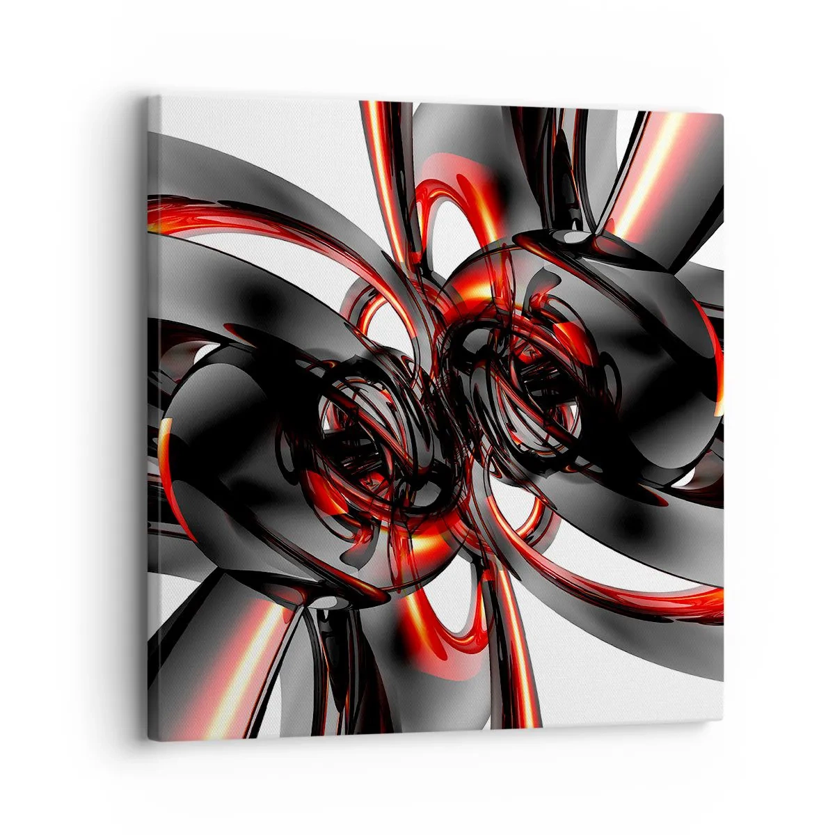 Obraz na plátně - Pohyb v grafitové a červené - 30x30 cm