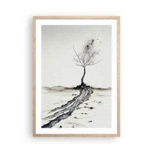 Plakát v rámu světlý dub - Zimní melancholie - 50x70 cm