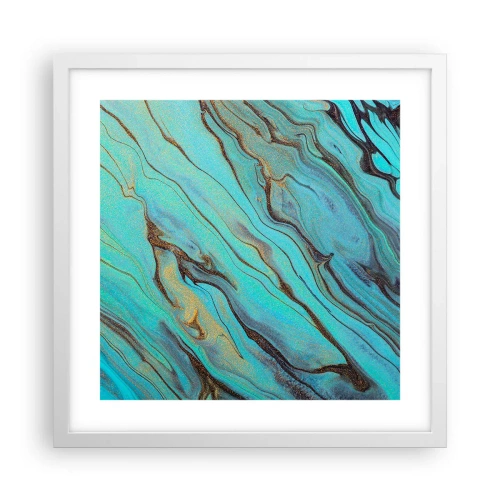 Plakát v bílém rámu - Tyrkysový příliv - 40x40 cm