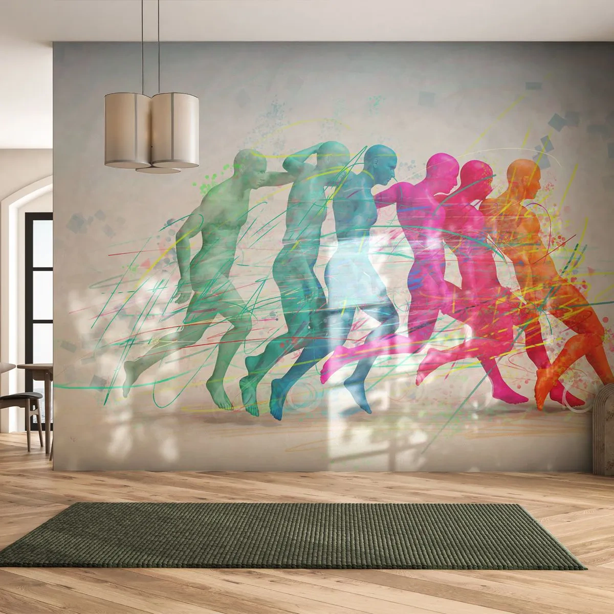 Fototapeta Samolepicí Deluxe Sticker - Harmonie pohybu - Abstrakce, Muž, Sport - 250x175 cm