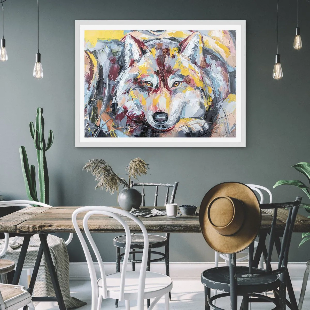 Plakát v bílém rámu - Klid mezi blízkými - 70x50 cm