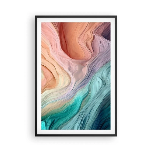 Plakát v černém rámu - Duhová vlna - 61x91 cm