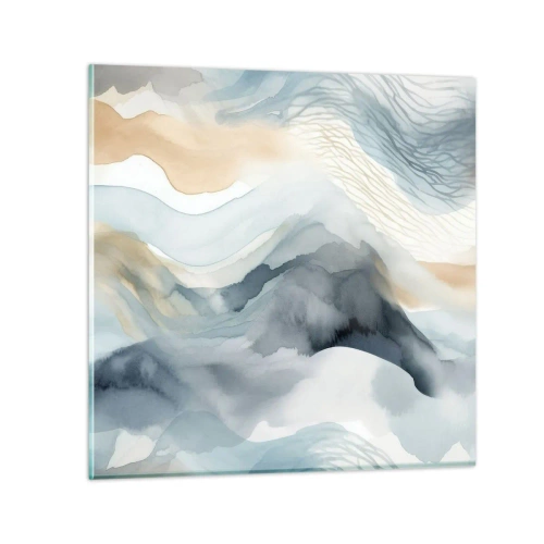 Obraz na skle - Abstrakce sněhu a mlhy - 60x60 cm