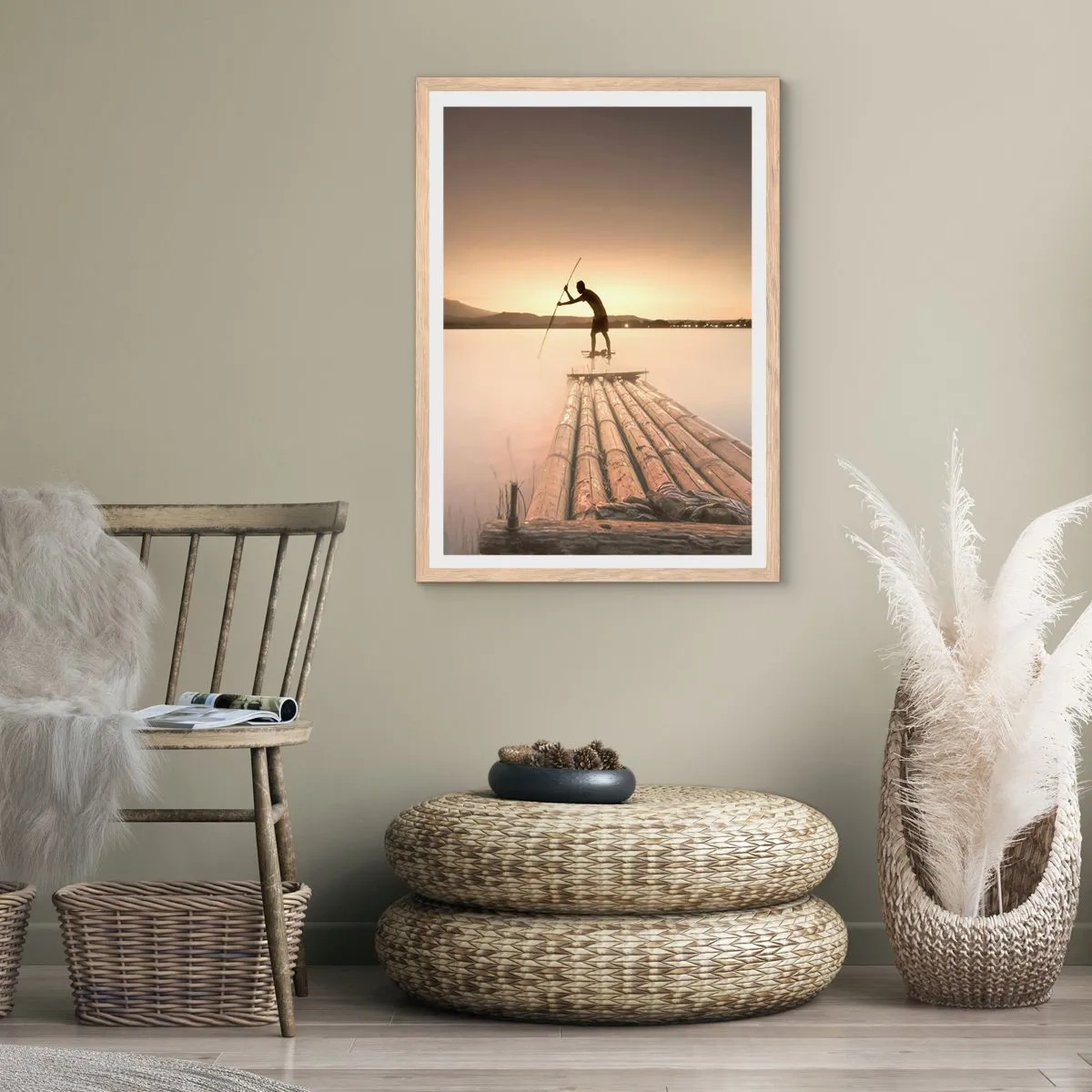 Plakát v rámu světlý dub - Před odpočinkem - 61x91 cm
