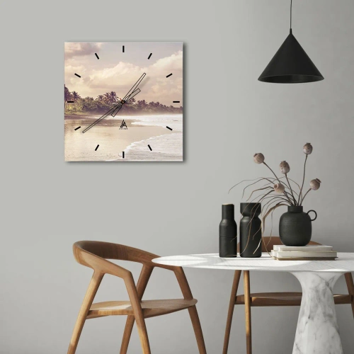 Nástěnné hodiny - Pohlazení vln - 30x30 cm