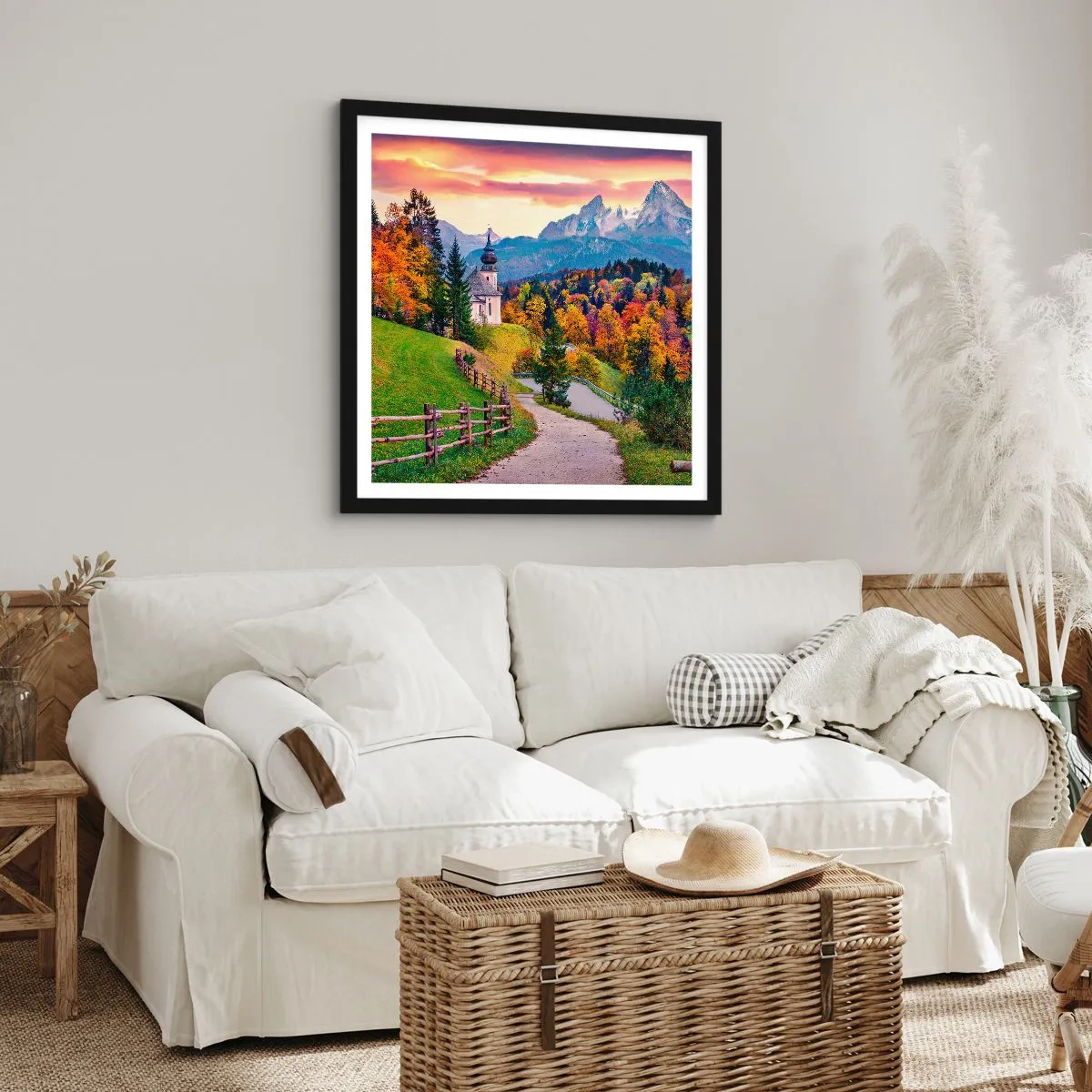 Plakát v černém rámu - Naprosto ideální krajina - 60x60 cm
