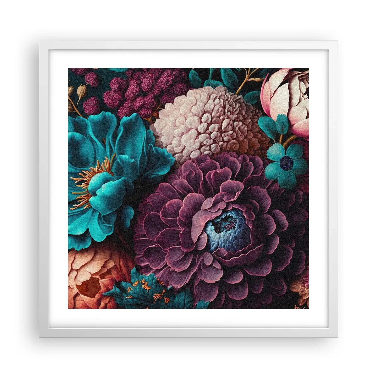 Plakát v bílém rámu - Úroda přírody - 50x50 cm