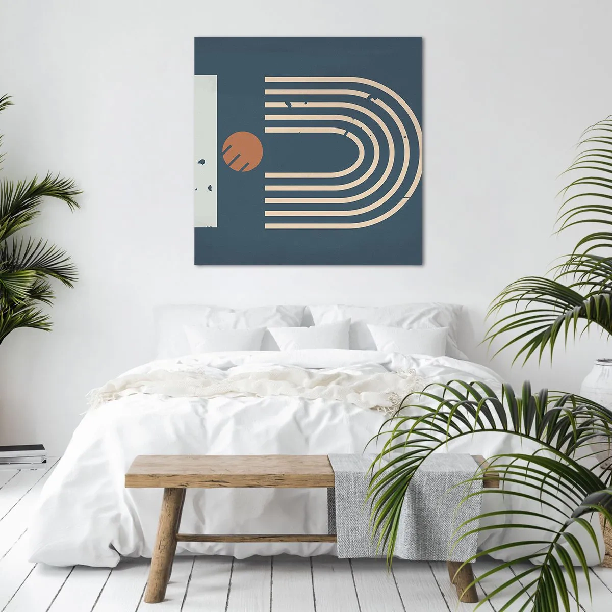 Obraz na plátně - Geometrie v námořnické modři - 70x70 cm