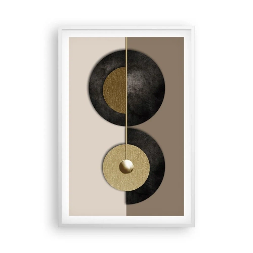 Plakát v bílém rámu - Variace kolem kruhu - 61x91 cm