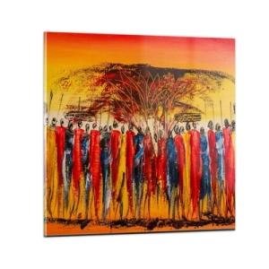 Obraz na skle - Tam, tam, tam, tam jdou - 50x50 cm