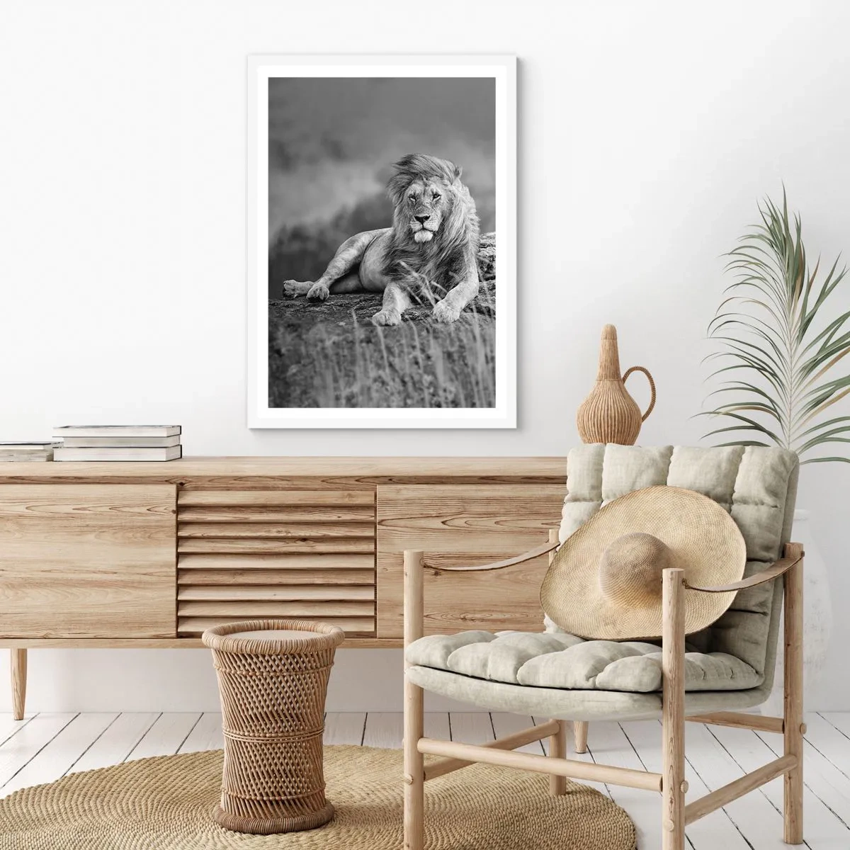 Plakát v bílém rámu - Královská siesta - 30x40 cm