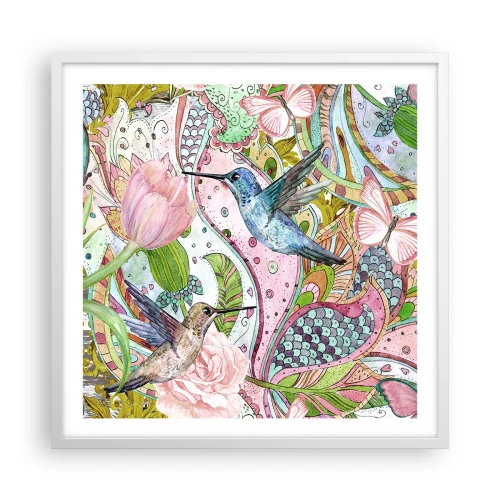 Plakát v bílém rámu - Zamotané do lián - 60x60 cm