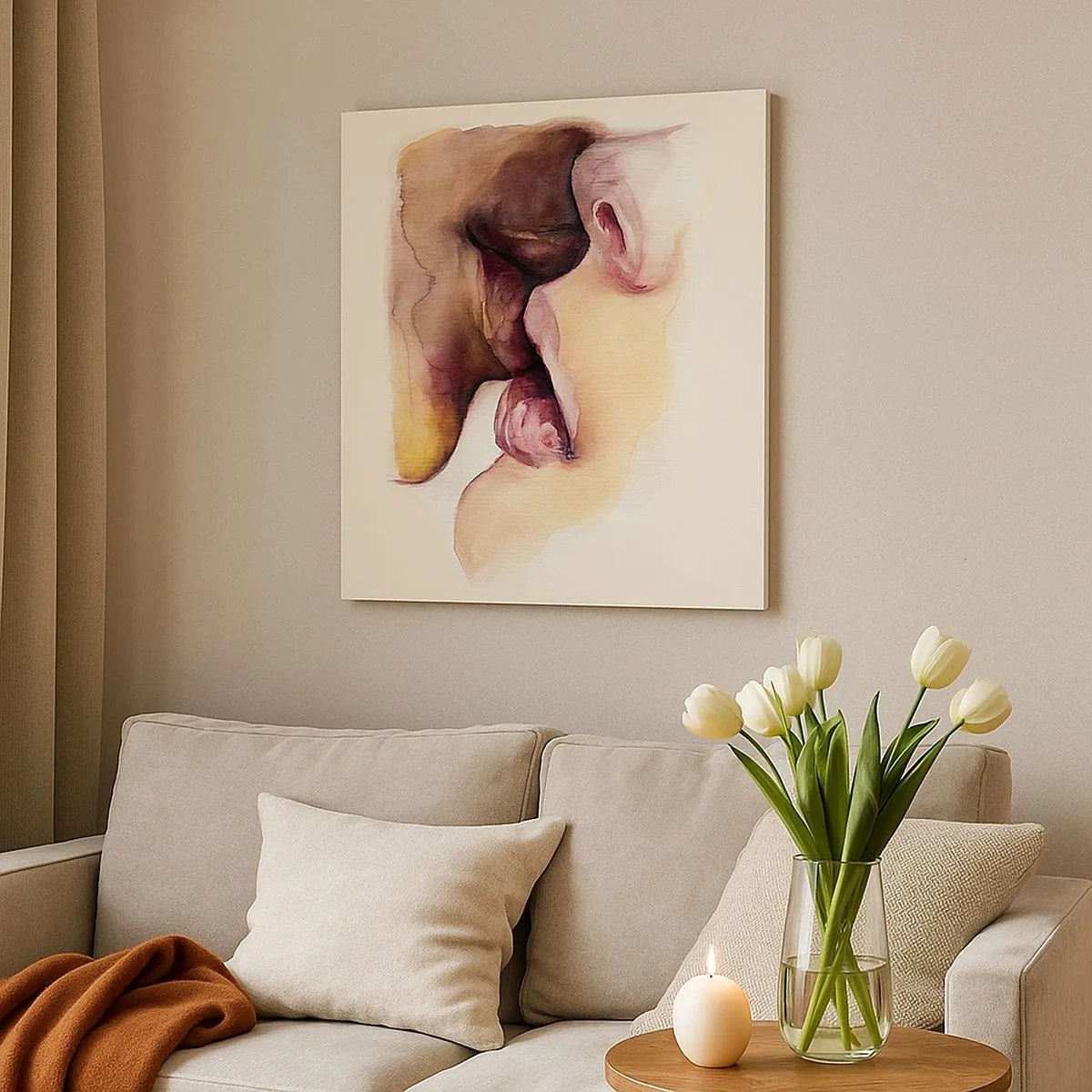 Obraz na plátně - Jako noc a den, země a nebe - 30x30 cm