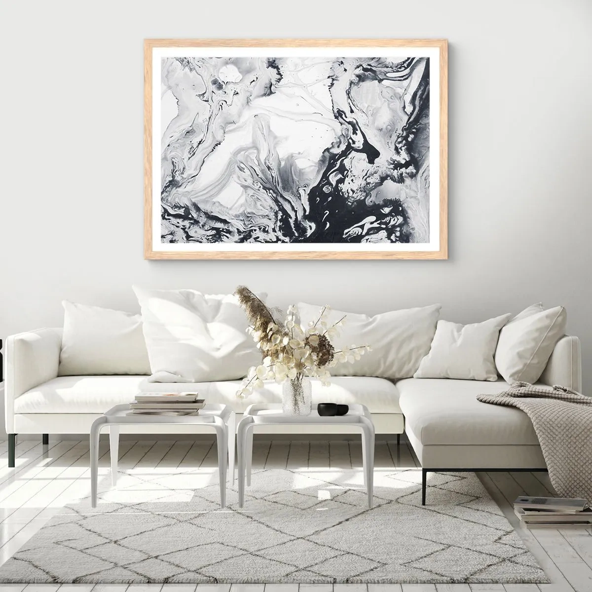 Plakát v rámu světlý dub - Zemské nitro - 91x61 cm
