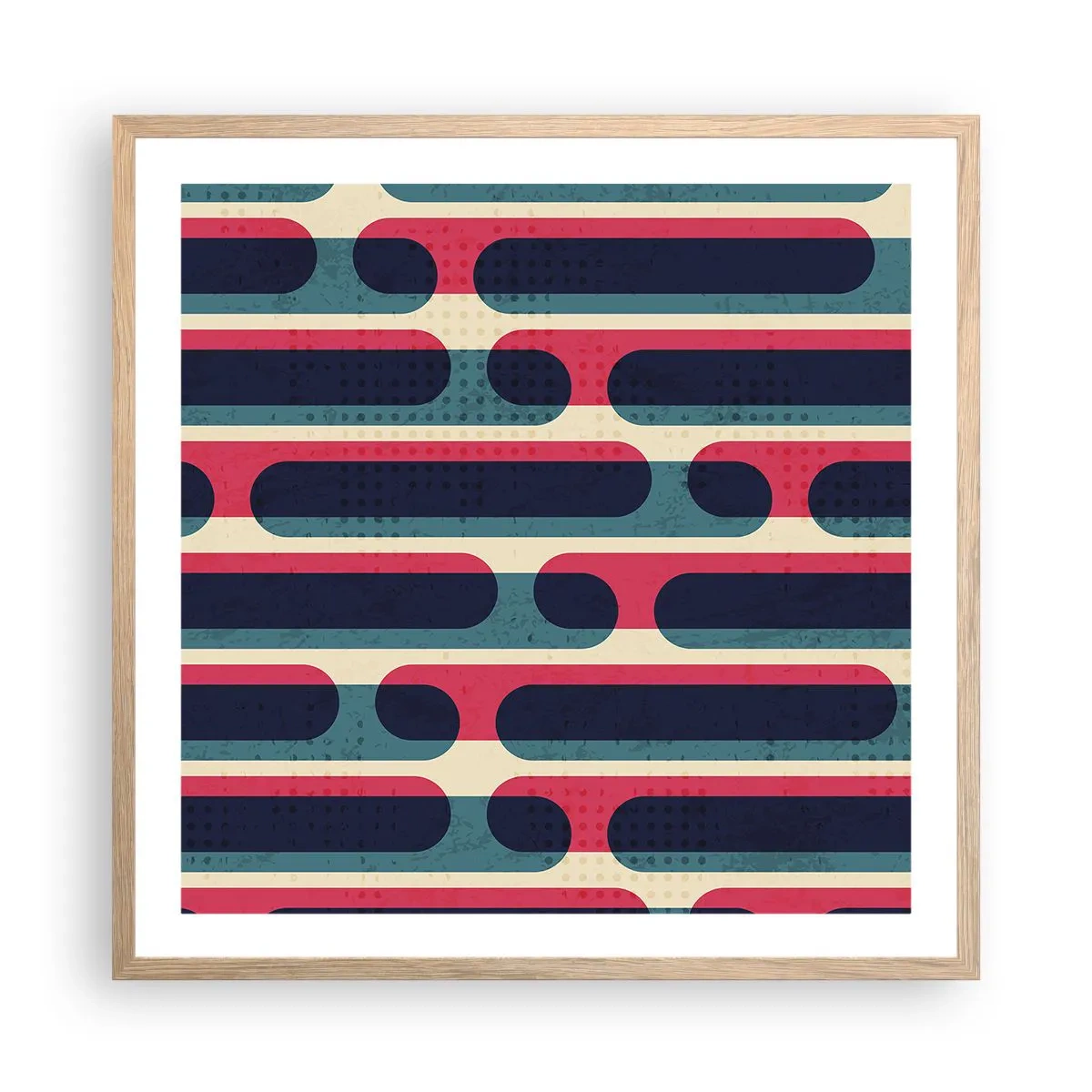 Plakát v rámu světlý dub - Dovnitř a dopředu - 60x60 cm