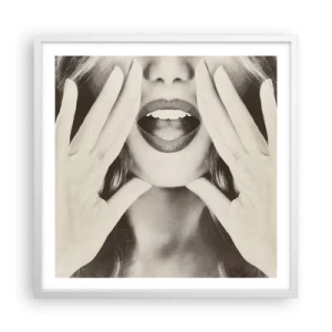 Plakát v bílém rámu - Už jdu! - 60x60 cm