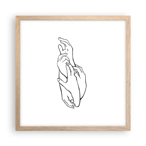 Plakát v rámu světlý dub - Dobrý dotek - 40x40 cm