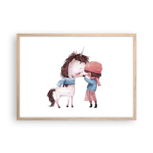 Plakát v rámu světlý dub - Zimní příběh - 70x50 cm