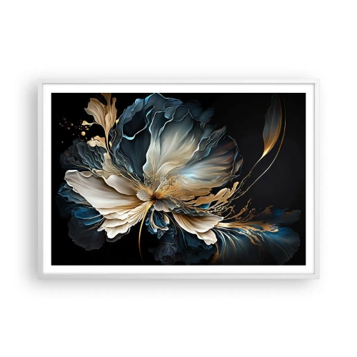 Plakát v bílém rámu - Pohádkový květ kapradí - 100x70 cm