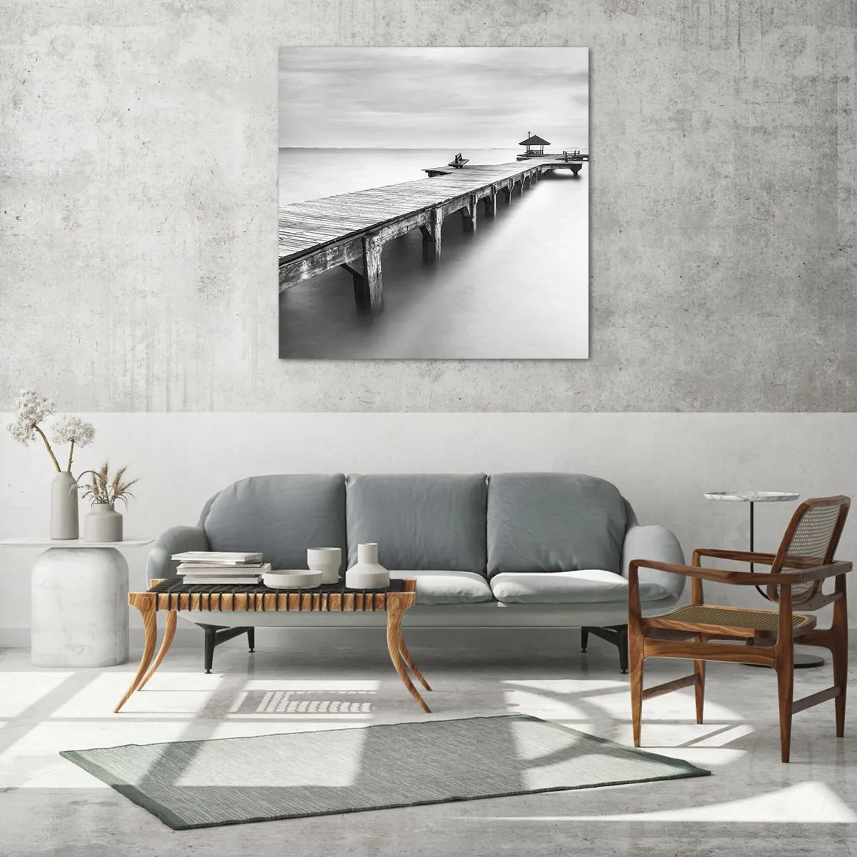 Obraz na skle - Daleko od nás - 30x30 cm