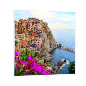 Obraz na skle - Usměvavé město - 50x50 cm