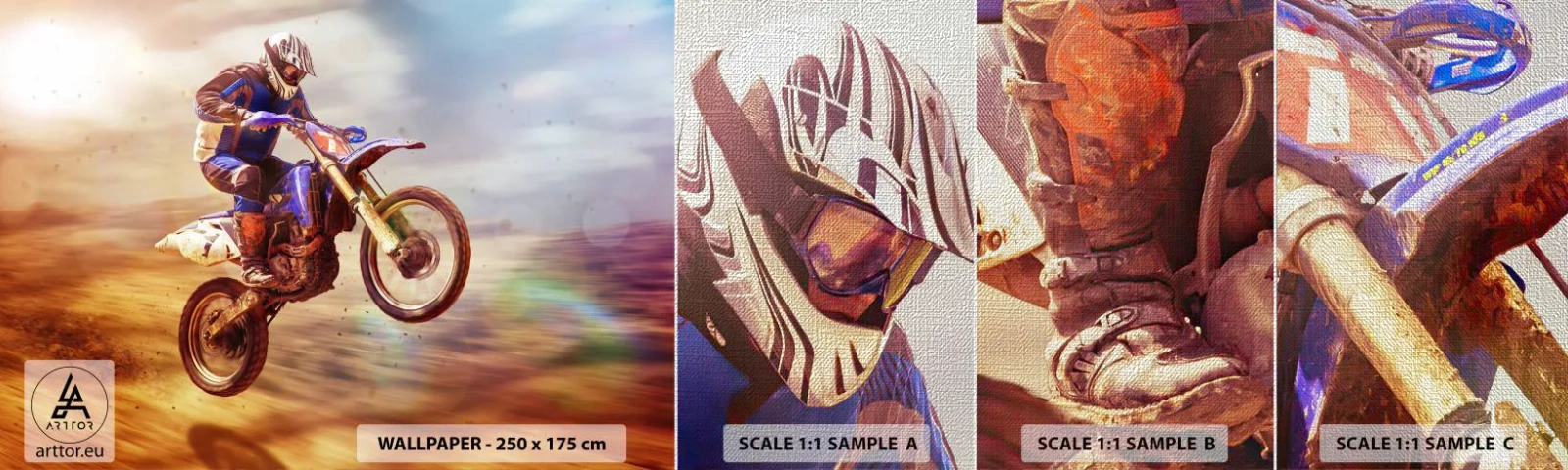 Vzor Fototapety Premium Canvas - Motocyklová závrať - Motokros, Sport, Motocyklista - 100x30 cm