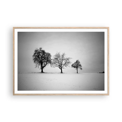 Plakát v rámu světlý dub - O čem sní? - 100x70 cm