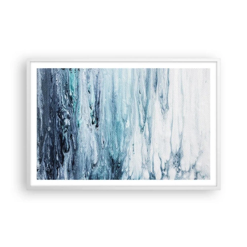 Plakát v bílém rámu - Modré rampouchy - 91x61 cm
