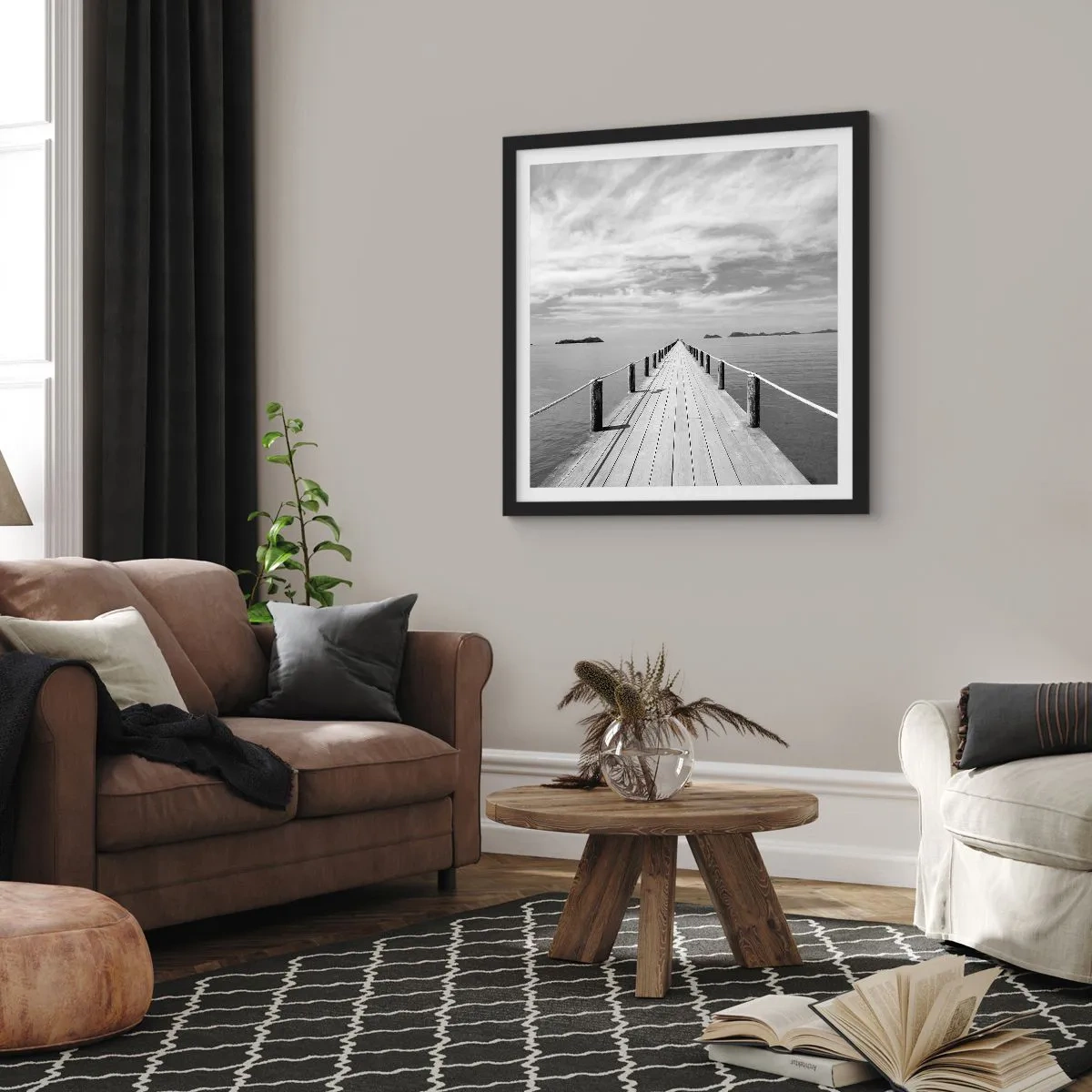 Plakát v černém rámu - Co takhle cesta… - 60x60 cm