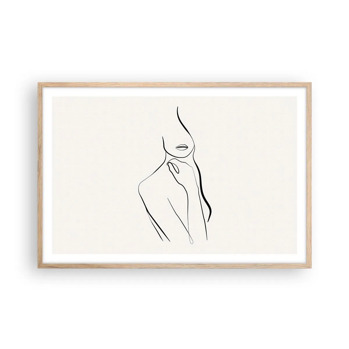 Plakát v rámu světlý dub - Vlna melancholie - 91x61 cm