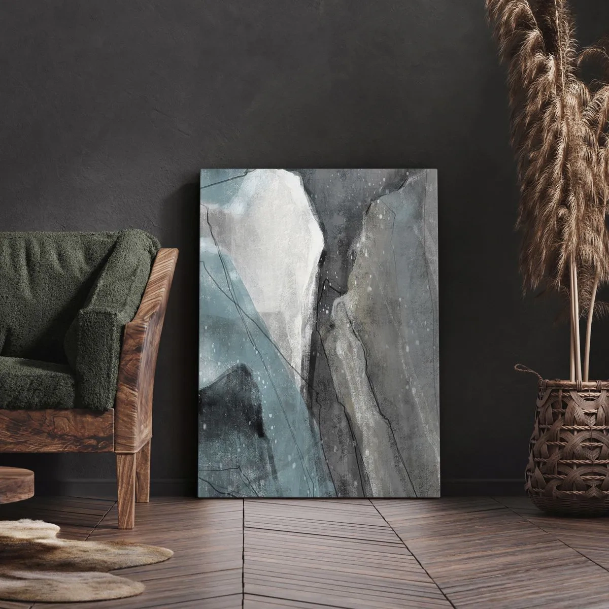 Obraz na plátně - Abstrakce: skály a led - 50x70 cm