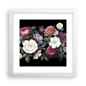 Plakát v bílém rámu - Z anglické zahrady - 30x30 cm