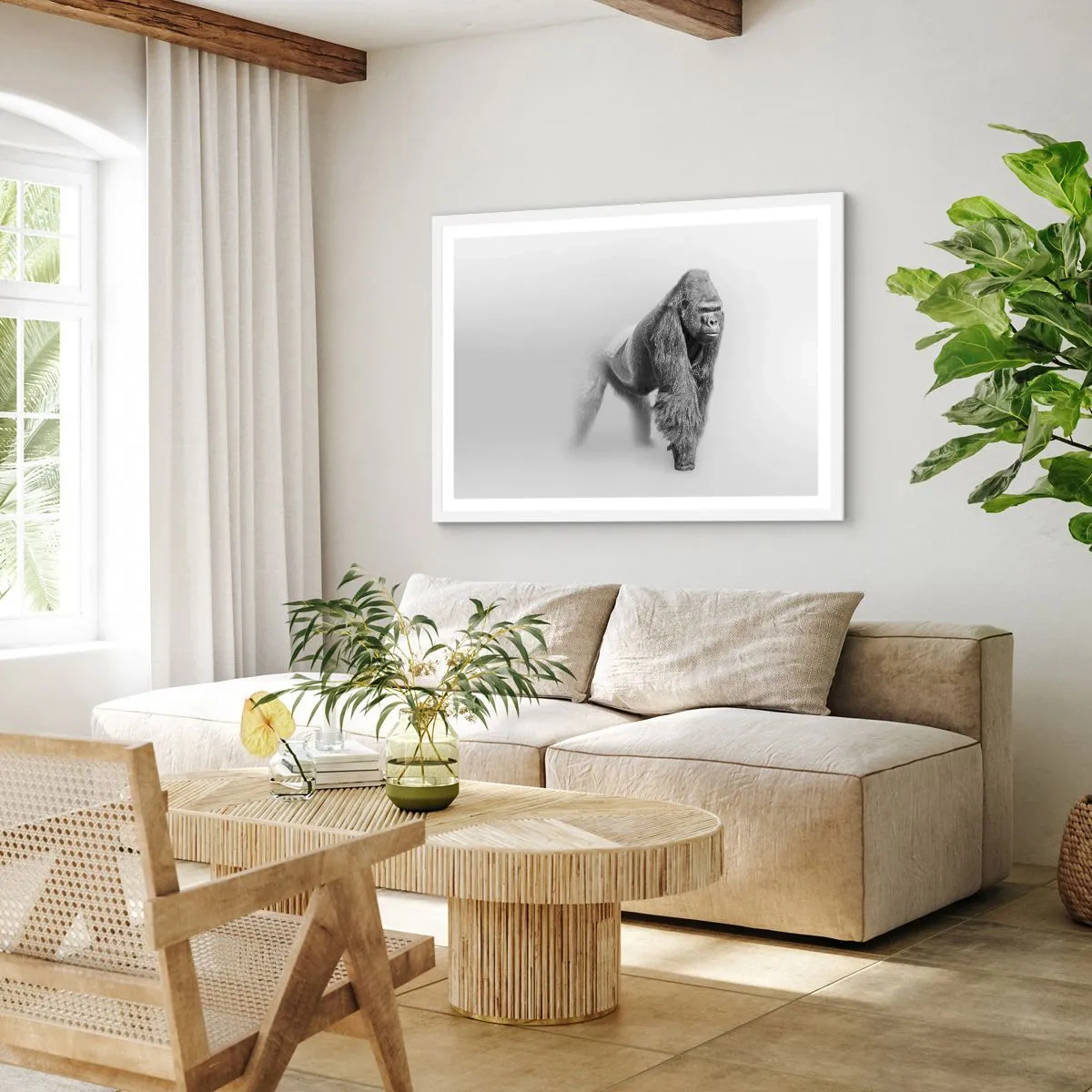 Plakát v bílém rámu - Jistý si svojí silou - 100x70 cm