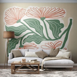 Fototapeta Samolepicí Deluxe Sticker - Lidové i moderní - Boho, Květiny, Minimalismus - 100x70 cm