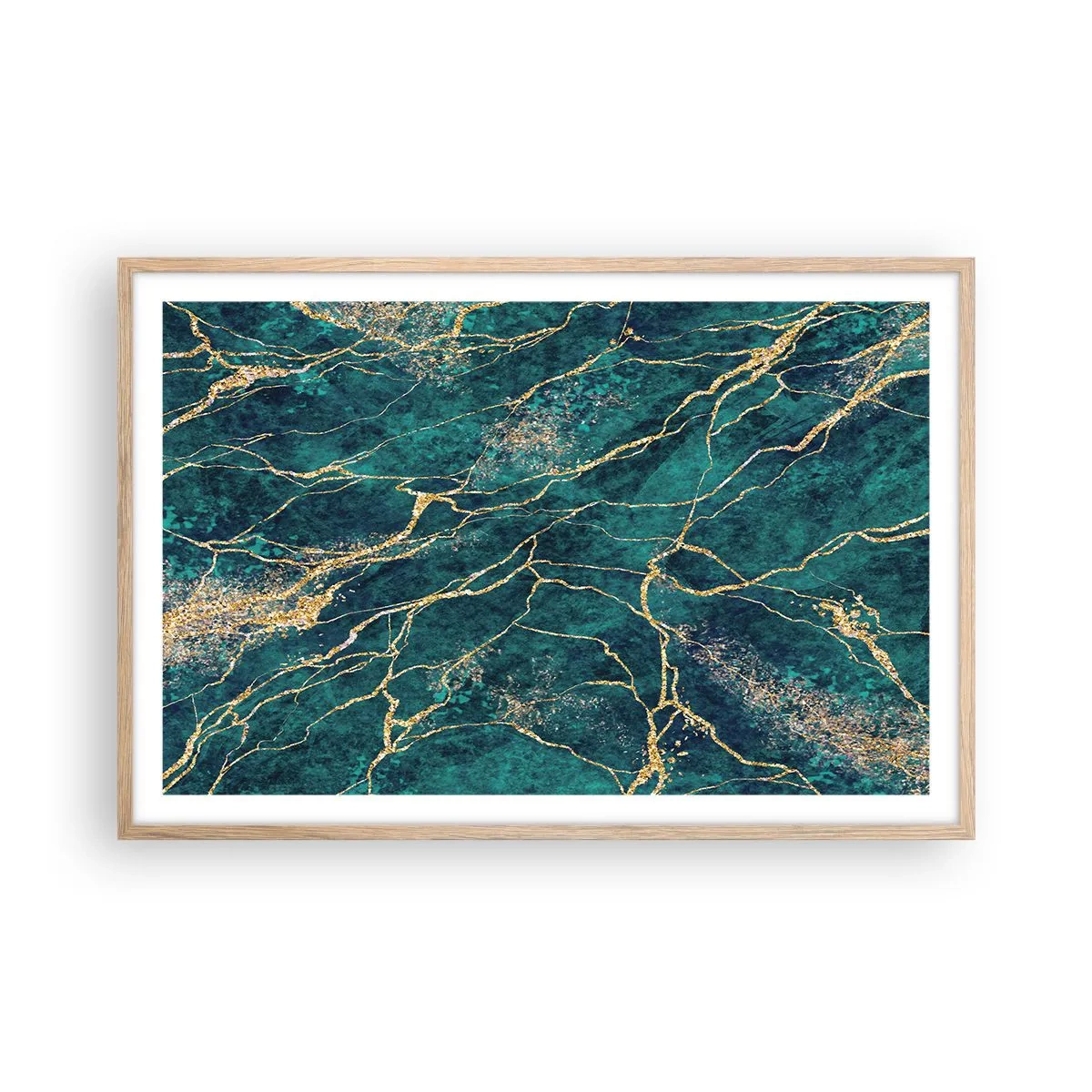 Plakát v rámu světlý dub - Zlatá žíla - 91x61 cm