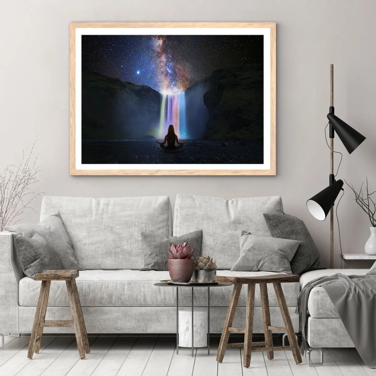 Plakát v rámu světlý dub - Absolutní harmonie - 100x70 cm