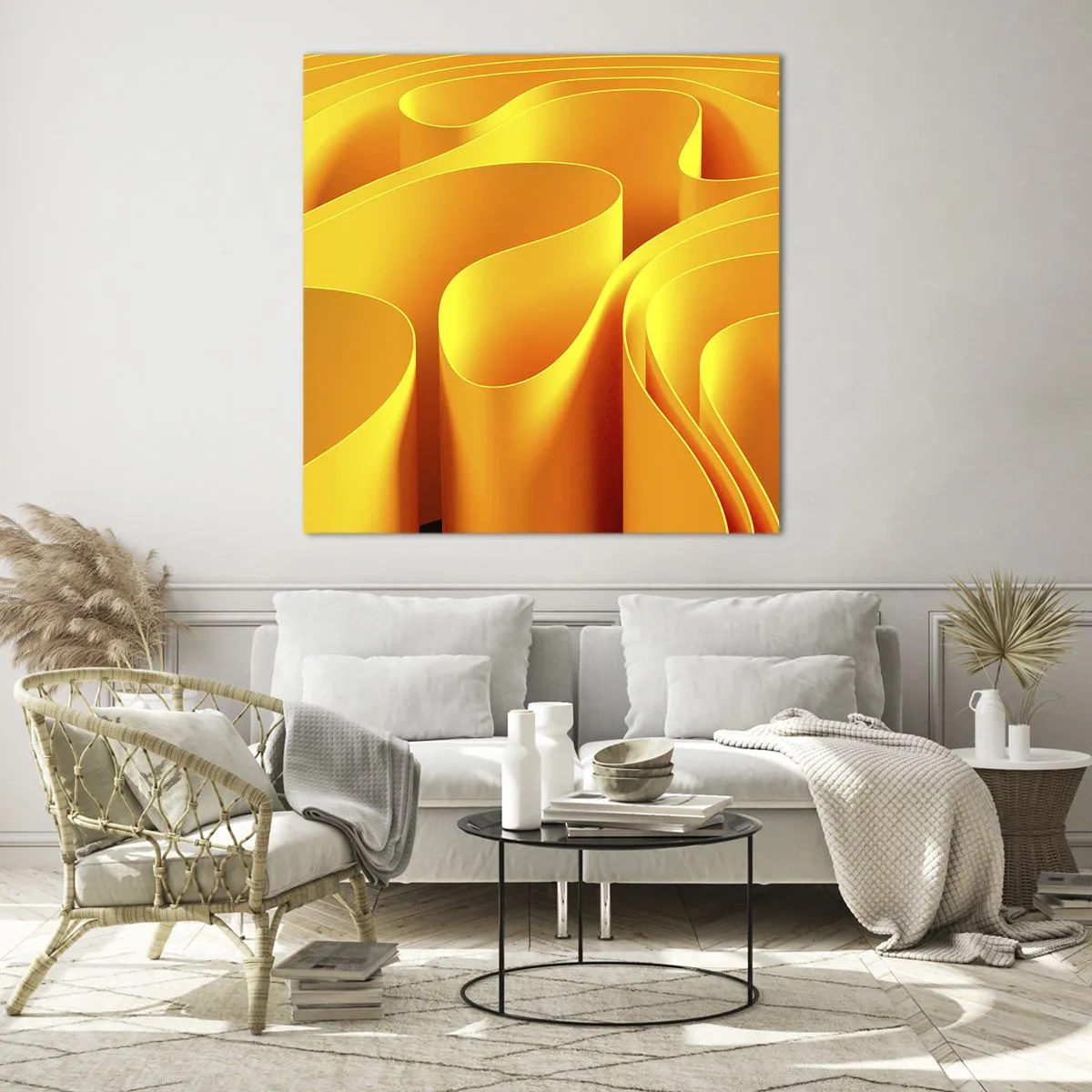 Obraz na skle - Jako sluneční vlny - 60x60 cm