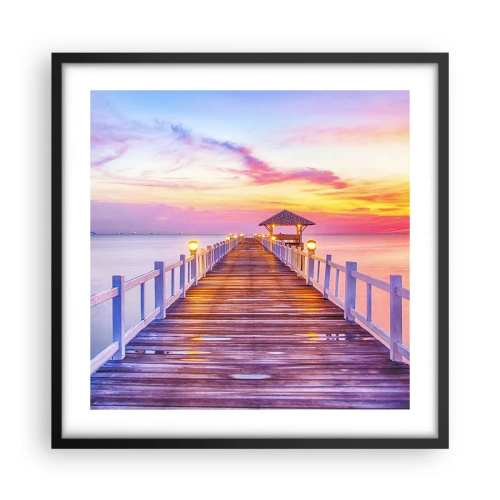 Plakát v černém rámu - Liliově-zlaté ticho večera - 50x50 cm