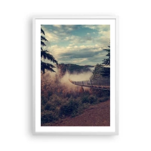 Plakát v bílém rámu - Nad podzimním lesem - 50x70 cm
