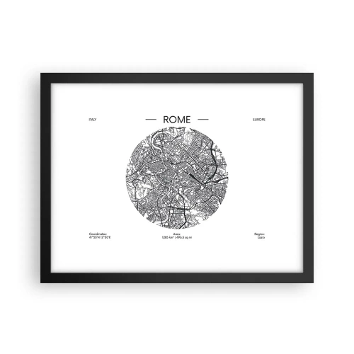 Plakát v černém rámu - Anatomie Říma - 40x30 cm