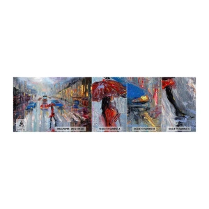 Vzor Fototapety Premium Sand - Deštivé odpoledne ve městě - Město, Architektura, Procházka v dešti - 100x30 cm