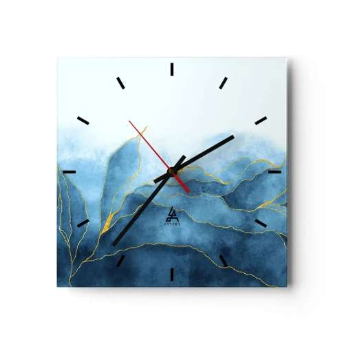 Nástěnné hodiny - Blankyt ve zlatě - 40x40 cm